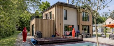 Realisation 45 Maison R Maison Type Modulaire Container 4 pans moderne et bardage bois