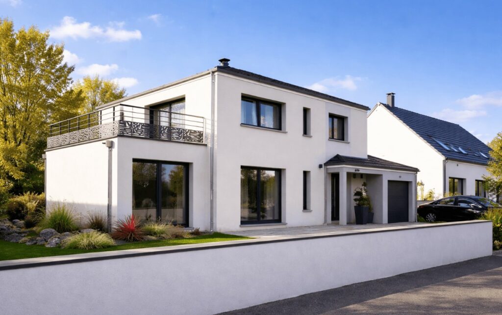 Realisation 75 - Maison Type Modulaire Container 4 pans et toit plat